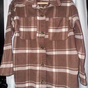 a new day Brown Plaid Utility Jacket